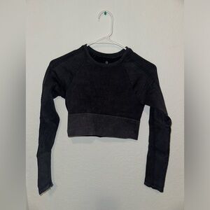 aerie offline black longsleeve workout top